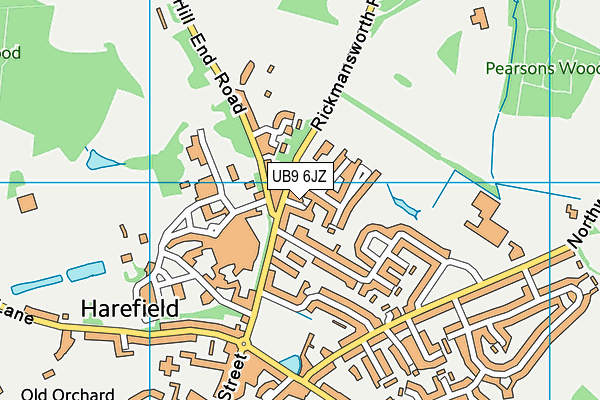 UB9 6JZ map - OS VectorMap District (Ordnance Survey)