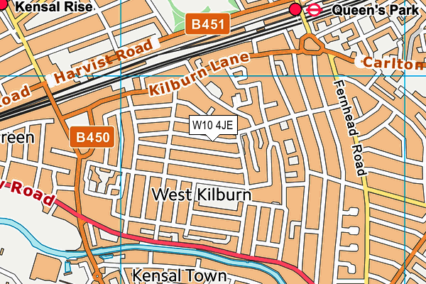 W10 4JE map - OS VectorMap District (Ordnance Survey) W10 4JE map - OS VectorMap District (Ordnance Survey)