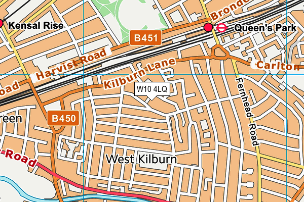 W10 4LQ map - OS VectorMap District (Ordnance Survey) W10 4LQ map - OS VectorMap District (Ordnance Survey)