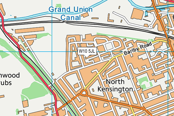 W10 5JL map - OS VectorMap District (Ordnance Survey)