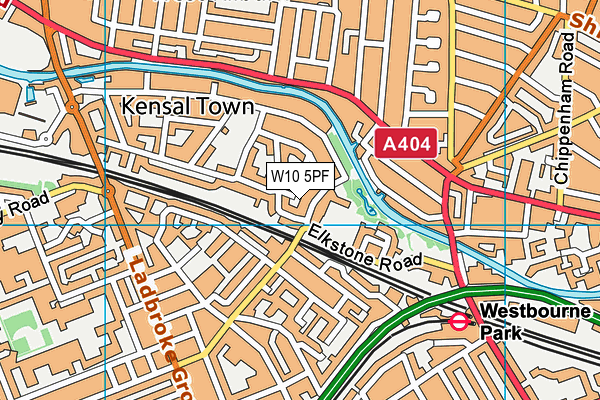 W10 5PF map - OS VectorMap District (Ordnance Survey)