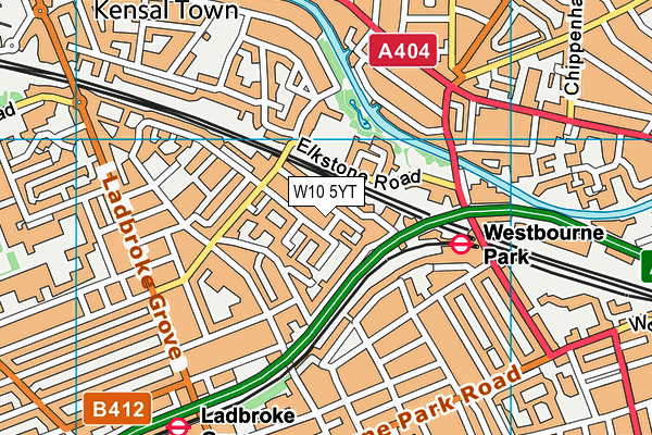 W10 5YT map - OS VectorMap District (Ordnance Survey)