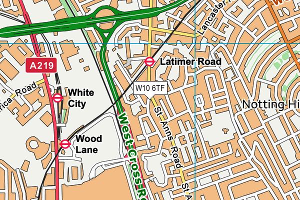 W10 6TF map - OS VectorMap District (Ordnance Survey) W10 6TF map - OS VectorMap District (Ordnance Survey)