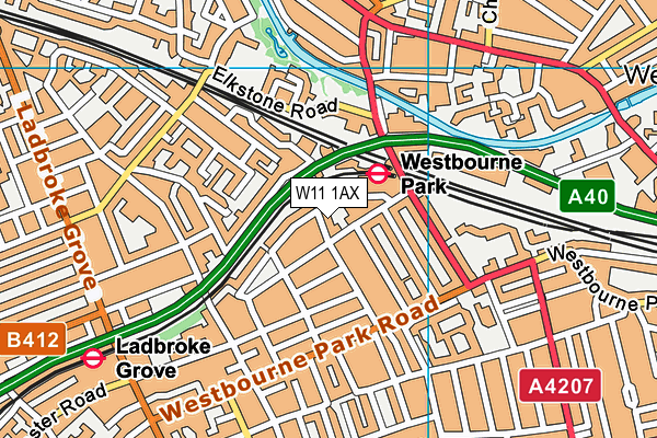 W11 1AX map - OS VectorMap District (Ordnance Survey) W11 1AX map - OS VectorMap District (Ordnance Survey)