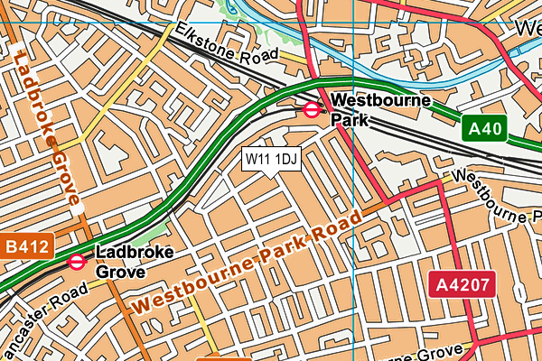 W11 1DJ map - OS VectorMap District (Ordnance Survey)