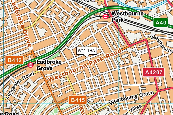 W11 1HA map - OS VectorMap District (Ordnance Survey) W11 1HA map - OS VectorMap District (Ordnance Survey)