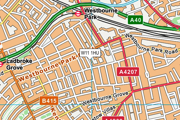 W11 1HU map - OS VectorMap District (Ordnance Survey) W11 1HU map - OS VectorMap District (Ordnance Survey)