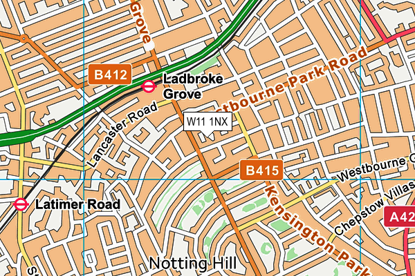 W11 1NX map - OS VectorMap District (Ordnance Survey) W11 1NX map - OS VectorMap District (Ordnance Survey)