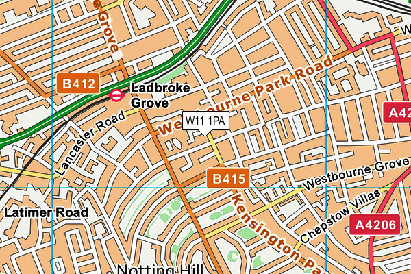 W11 1PA map - OS VectorMap District (Ordnance Survey) W11 1PA map - OS VectorMap District (Ordnance Survey)