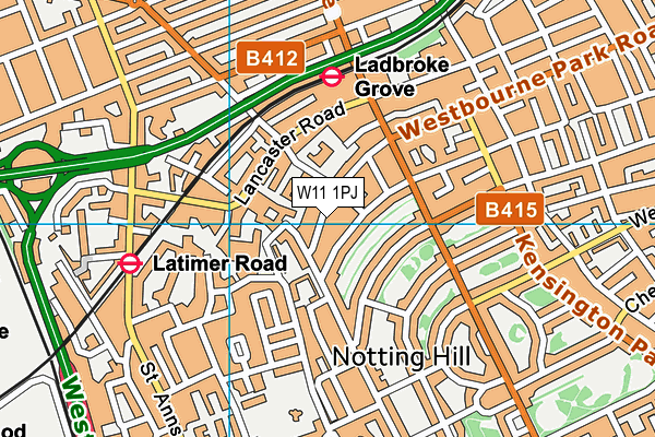 W11 1PJ map - OS VectorMap District (Ordnance Survey) W11 1PJ map - OS VectorMap District (Ordnance Survey)