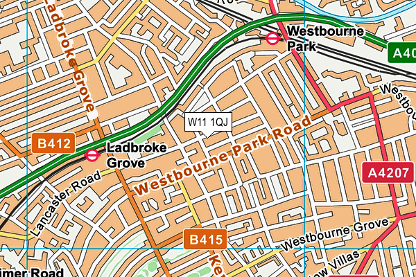 W11 1QJ map - OS VectorMap District (Ordnance Survey) W11 1QJ map - OS VectorMap District (Ordnance Survey)