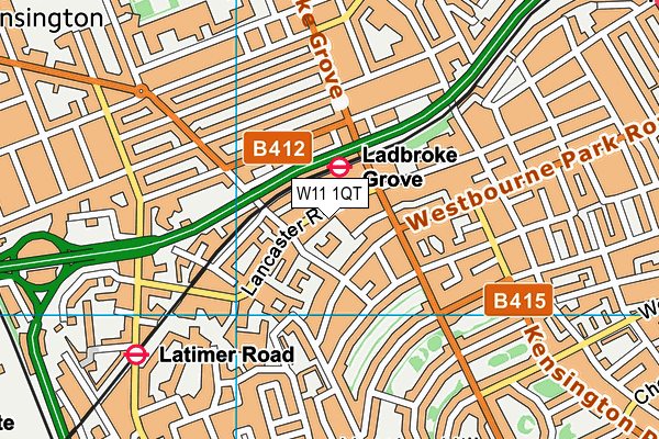 W11 1QT map - OS VectorMap District (Ordnance Survey)