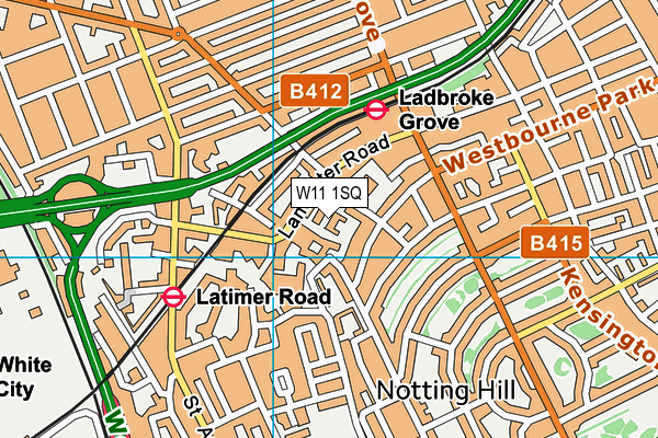 W11 1SQ map - OS VectorMap District (Ordnance Survey) W11 1SQ map - OS VectorMap District (Ordnance Survey)