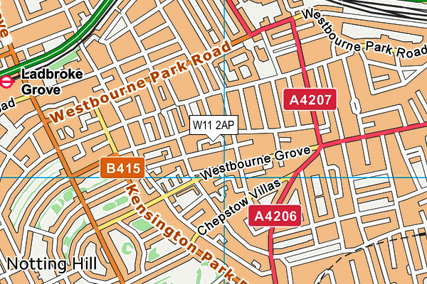 W11 2AP map - OS VectorMap District (Ordnance Survey) W11 2AP map - OS VectorMap District (Ordnance Survey)