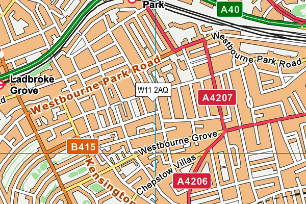 W11 2AQ map - OS VectorMap District (Ordnance Survey) W11 2AQ map - OS VectorMap District (Ordnance Survey)