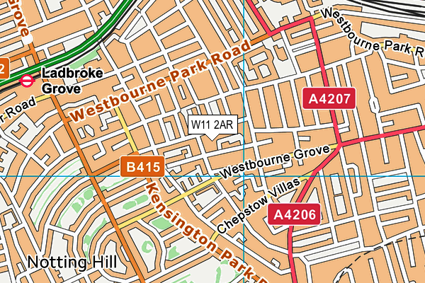W11 2AR map - OS VectorMap District (Ordnance Survey) W11 2AR map - OS VectorMap District (Ordnance Survey)