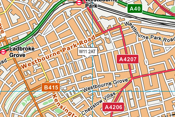 W11 2AT map - OS VectorMap District (Ordnance Survey) W11 2AT map - OS VectorMap District (Ordnance Survey)