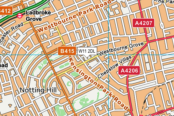 W11 2DL map - OS VectorMap District (Ordnance Survey) W11 2DL map - OS VectorMap District (Ordnance Survey)