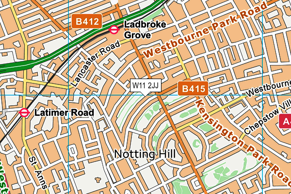 W11 2JJ map - OS VectorMap District (Ordnance Survey) W11 2JJ map - OS VectorMap District (Ordnance Survey)