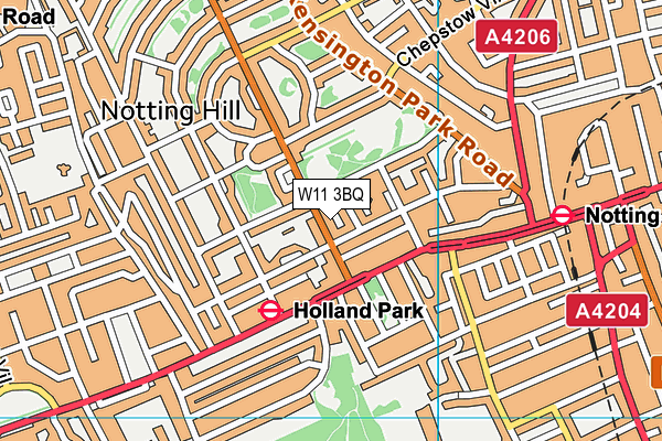 W11 3BQ map - OS VectorMap District (Ordnance Survey)
