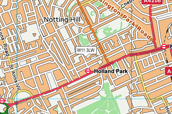 W11 3LW map - OS VectorMap District (Ordnance Survey) W11 3LW map - OS VectorMap District (Ordnance Survey)