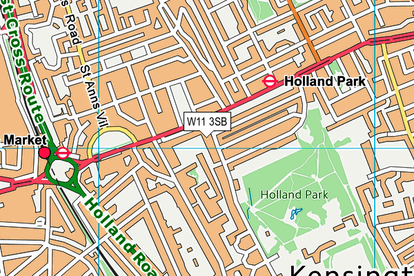 W11 3SB map - OS VectorMap District (Ordnance Survey) W11 3SB map - OS VectorMap District (Ordnance Survey)
