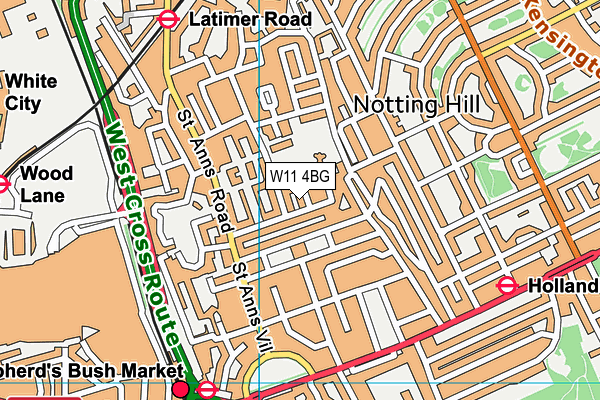 W11 4BG map - OS VectorMap District (Ordnance Survey) W11 4BG map - OS VectorMap District (Ordnance Survey)