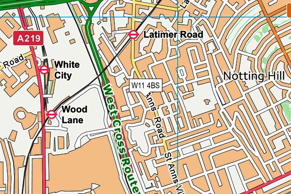 W11 4BS map - OS VectorMap District (Ordnance Survey) W11 4BS map - OS VectorMap District (Ordnance Survey)