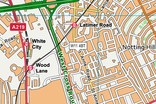 W11 4BT map - OS VectorMap District (Ordnance Survey) W11 4BT map - OS VectorMap District (Ordnance Survey)