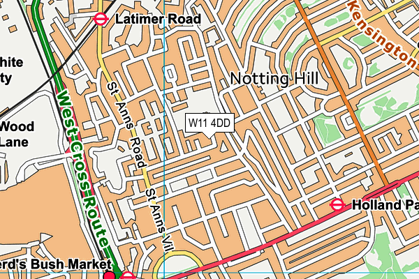 W11 4DD map - OS VectorMap District (Ordnance Survey) W11 4DD map - OS VectorMap District (Ordnance Survey)