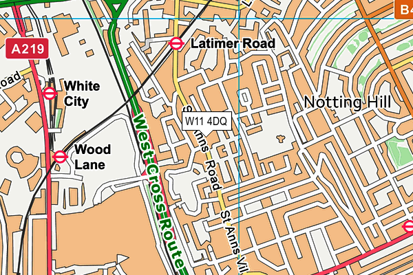 W11 4DQ map - OS VectorMap District (Ordnance Survey) W11 4DQ map - OS VectorMap District (Ordnance Survey)