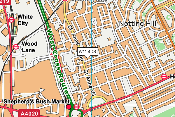 W11 4DS map - OS VectorMap District (Ordnance Survey) W11 4DS map - OS VectorMap District (Ordnance Survey)