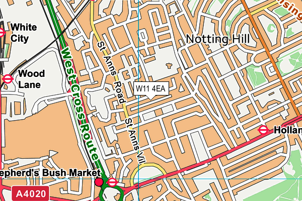 W11 4EA map - OS VectorMap District (Ordnance Survey) W11 4EA map - OS VectorMap District (Ordnance Survey)