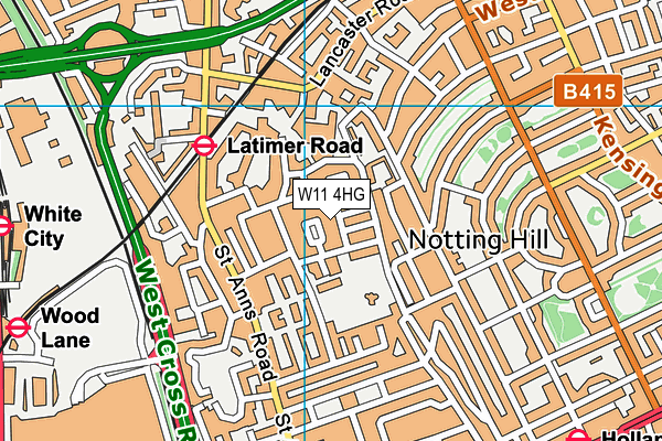 W11 4HG map - OS VectorMap District (Ordnance Survey) W11 4HG map - OS VectorMap District (Ordnance Survey)