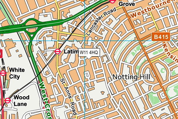 W11 4HQ map - OS VectorMap District (Ordnance Survey) W11 4HQ map - OS VectorMap District (Ordnance Survey)