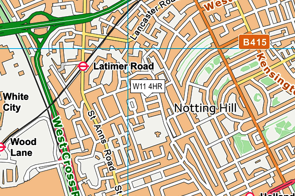 W11 4HR map - OS VectorMap District (Ordnance Survey) W11 4HR map - OS VectorMap District (Ordnance Survey)