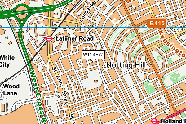 W11 4HW map - OS VectorMap District (Ordnance Survey) W11 4HW map - OS VectorMap District (Ordnance Survey)