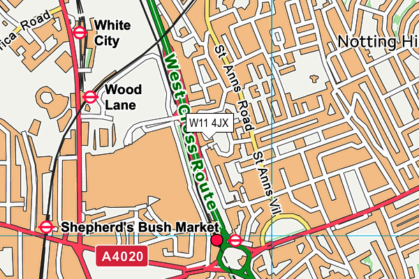 W11 4JX map - OS VectorMap District (Ordnance Survey) W11 4JX map - OS VectorMap District (Ordnance Survey)