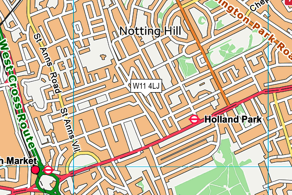 W11 4LJ map - OS VectorMap District (Ordnance Survey) W11 4LJ map - OS VectorMap District (Ordnance Survey)