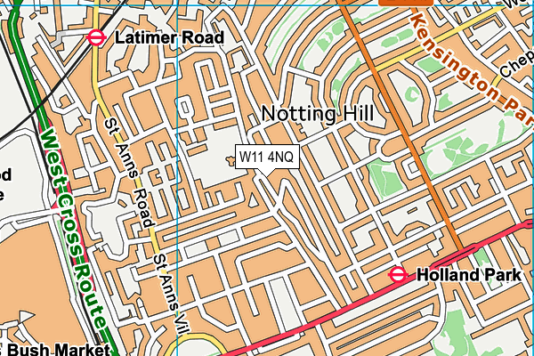 W11 4NQ map - OS VectorMap District (Ordnance Survey) W11 4NQ map - OS VectorMap District (Ordnance Survey)