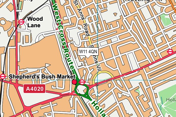 W11 4QN map - OS VectorMap District (Ordnance Survey) W11 4QN map - OS VectorMap District (Ordnance Survey)