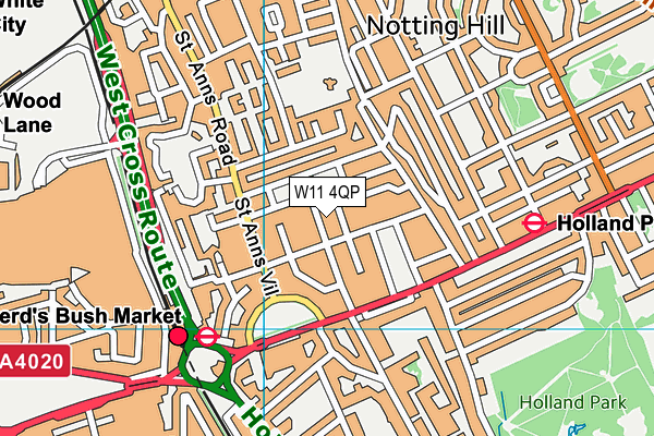 W11 4QP map - OS VectorMap District (Ordnance Survey) W11 4QP map - OS VectorMap District (Ordnance Survey)