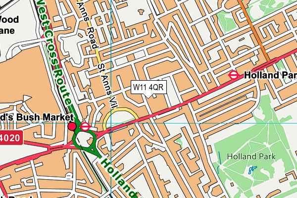 W11 4QR map - OS VectorMap District (Ordnance Survey) W11 4QR map - OS VectorMap District (Ordnance Survey)