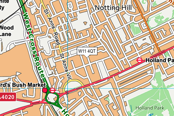 W11 4QT map - OS VectorMap District (Ordnance Survey) W11 4QT map - OS VectorMap District (Ordnance Survey)