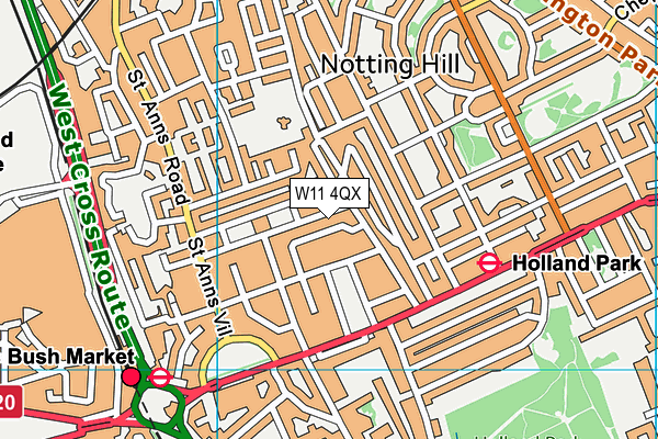W11 4QX map - OS VectorMap District (Ordnance Survey) W11 4QX map - OS VectorMap District (Ordnance Survey)