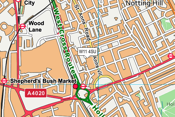 W11 4SU map - OS VectorMap District (Ordnance Survey) W11 4SU map - OS VectorMap District (Ordnance Survey)
