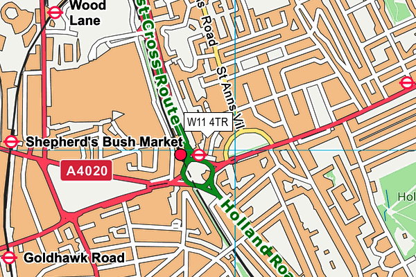 W11 4TR map - OS VectorMap District (Ordnance Survey) W11 4TR map - OS VectorMap District (Ordnance Survey)