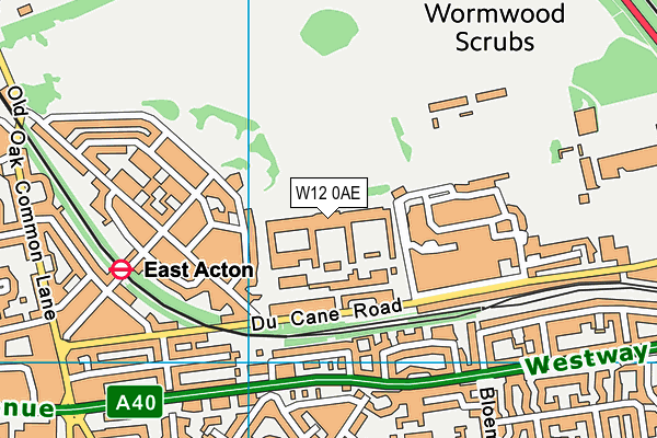 W12 0AE map - OS VectorMap District (Ordnance Survey)