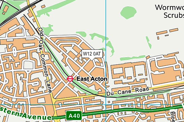 W12 0AT map - OS VectorMap District (Ordnance Survey)