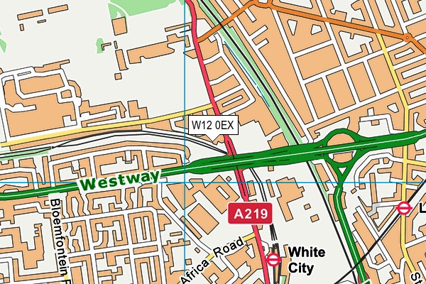 W12 0EX map - OS VectorMap District (Ordnance Survey) W12 0EX map - OS VectorMap District (Ordnance Survey)